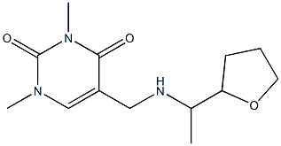 1,3-dimethyl-5-({[1-(oxolan-2-yl)ethyl]amino}methyl)-1,2,3,4-tetrahydropyrimidine-2,4-dione Struktur