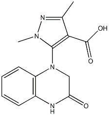 1,3-dimethyl-5-(3-oxo-1,2,3,4-tetrahydroquinoxalin-1-yl)-1H-pyrazole-4-carboxylic acid Struktur