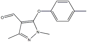 1,3-dimethyl-5-(4-methylphenoxy)-1H-pyrazole-4-carbaldehyde Struktur