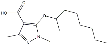 1,3-dimethyl-5-(octan-2-yloxy)-1H-pyrazole-4-carboxylic acid Struktur