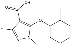 1,3-dimethyl-5-[(2-methylcyclohexyl)oxy]-1H-pyrazole-4-carboxylic acid Struktur