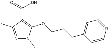 1,3-dimethyl-5-[3-(pyridin-4-yl)propoxy]-1H-pyrazole-4-carboxylic acid Struktur