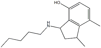 1,7-dimethyl-3-(pentylamino)-2,3-dihydro-1H-inden-4-ol Struktur