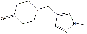 1-[(1-methyl-1H-pyrazol-4-yl)methyl]piperidin-4-one Struktur