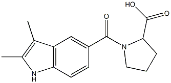 1-[(2,3-dimethyl-1H-indol-5-yl)carbonyl]pyrrolidine-2-carboxylic acid Struktur