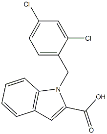 1-[(2,4-dichlorophenyl)methyl]-1H-indole-2-carboxylic acid Struktur