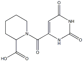 1-[(2,6-dioxo-1,2,3,6-tetrahydropyrimidin-4-yl)carbonyl]piperidine-2-carboxylic acid Struktur