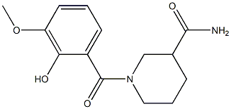 1-[(2-hydroxy-3-methoxyphenyl)carbonyl]piperidine-3-carboxamide Struktur