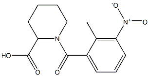 1-[(2-methyl-3-nitrophenyl)carbonyl]piperidine-2-carboxylic acid Struktur