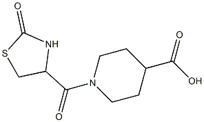 1-[(2-oxo-1,3-thiazolidin-4-yl)carbonyl]piperidine-4-carboxylic acid Struktur