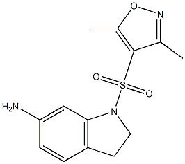 1-[(3,5-dimethyl-1,2-oxazole-4-)sulfonyl]-2,3-dihydro-1H-indol-6-amine Struktur