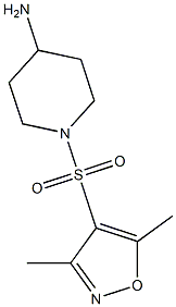 1-[(3,5-dimethyl-1,2-oxazole-4-)sulfonyl]piperidin-4-amine Struktur