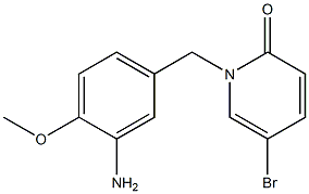 1-[(3-amino-4-methoxyphenyl)methyl]-5-bromo-1,2-dihydropyridin-2-one Struktur