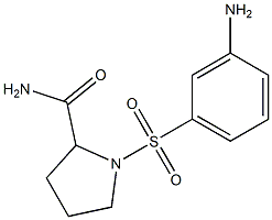 1-[(3-aminobenzene)sulfonyl]pyrrolidine-2-carboxamide Struktur