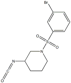 1-[(3-bromobenzene)sulfonyl]-3-isocyanatopiperidine Struktur