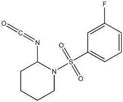 1-[(3-fluorophenyl)sulfonyl]-2-isocyanatopiperidine Struktur