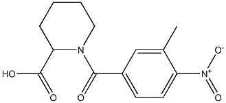 1-[(3-methyl-4-nitrophenyl)carbonyl]piperidine-2-carboxylic acid Struktur