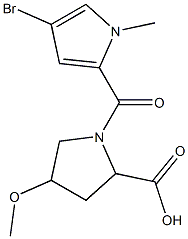 1-[(4-bromo-1-methyl-1H-pyrrol-2-yl)carbonyl]-4-methoxypyrrolidine-2-carboxylic acid Struktur