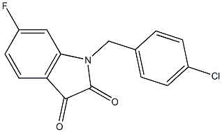 1-[(4-chlorophenyl)methyl]-6-fluoro-2,3-dihydro-1H-indole-2,3-dione Struktur