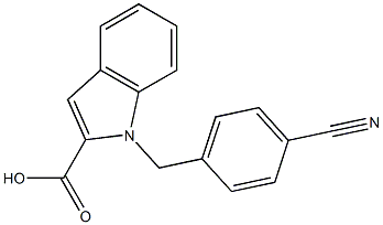 1-[(4-cyanophenyl)methyl]-1H-indole-2-carboxylic acid Struktur