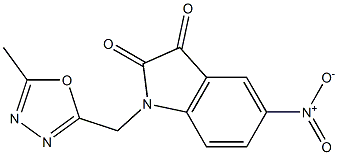 1-[(5-methyl-1,3,4-oxadiazol-2-yl)methyl]-5-nitro-2,3-dihydro-1H-indole-2,3-dione Struktur