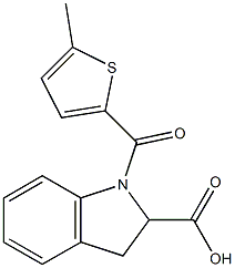 1-[(5-methylthiophen-2-yl)carbonyl]-2,3-dihydro-1H-indole-2-carboxylic acid Struktur