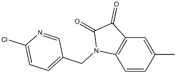 1-[(6-chloropyridin-3-yl)methyl]-5-methyl-2,3-dihydro-1H-indole-2,3-dione Struktur