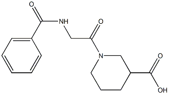 1-[(benzoylamino)acetyl]piperidine-3-carboxylic acid Struktur