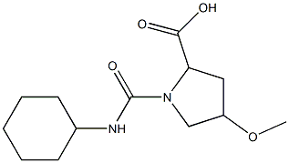 1-[(cyclohexylamino)carbonyl]-4-methoxypyrrolidine-2-carboxylic acid Struktur