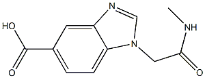 1-[(methylcarbamoyl)methyl]-1H-1,3-benzodiazole-5-carboxylic acid Struktur