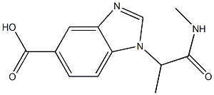 1-[1-(methylcarbamoyl)ethyl]-1H-1,3-benzodiazole-5-carboxylic acid Struktur