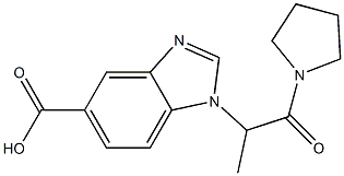 1-[1-oxo-1-(pyrrolidin-1-yl)propan-2-yl]-1H-1,3-benzodiazole-5-carboxylic acid Struktur