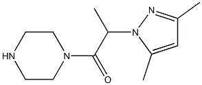 1-[2-(3,5-dimethyl-1H-pyrazol-1-yl)propanoyl]piperazine Struktur