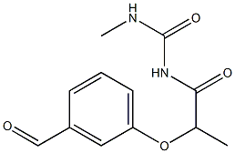 1-[2-(3-formylphenoxy)propanoyl]-3-methylurea Struktur