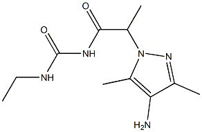 1-[2-(4-amino-3,5-dimethyl-1H-pyrazol-1-yl)propanoyl]-3-ethylurea Struktur