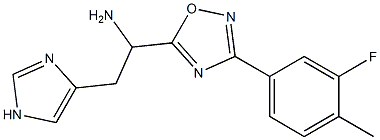 1-[3-(3-fluoro-4-methylphenyl)-1,2,4-oxadiazol-5-yl]-2-(1H-imidazol-4-yl)ethan-1-amine Struktur