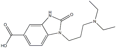 1-[3-(diethylamino)propyl]-2-oxo-2,3-dihydro-1H-1,3-benzodiazole-5-carboxylic acid Struktur