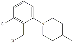 1-[3-chloro-2-(chloromethyl)phenyl]-4-methylpiperidine Struktur