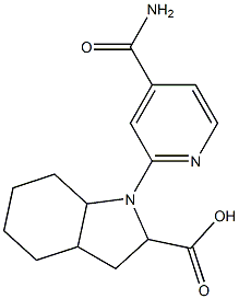 1-[4-(aminocarbonyl)pyridin-2-yl]octahydro-1H-indole-2-carboxylic acid Struktur