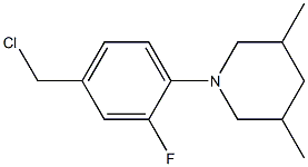 1-[4-(chloromethyl)-2-fluorophenyl]-3,5-dimethylpiperidine Struktur