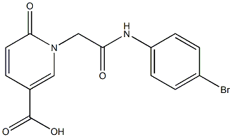 1-{[(4-bromophenyl)carbamoyl]methyl}-6-oxo-1,6-dihydropyridine-3-carboxylic acid Struktur