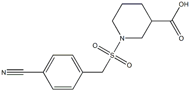 1-{[(4-cyanophenyl)methane]sulfonyl}piperidine-3-carboxylic acid Struktur