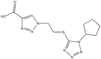 1-{2-[(1-cyclopentyl-1H-1,2,3,4-tetrazol-5-yl)sulfanyl]ethyl}-1H-1,2,3-triazole-4-carboxylic acid Struktur