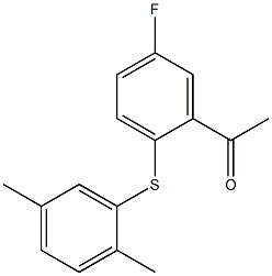 1-{2-[(2,5-dimethylphenyl)sulfanyl]-5-fluorophenyl}ethan-1-one Struktur