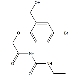 1-{2-[4-bromo-2-(hydroxymethyl)phenoxy]propanoyl}-3-ethylurea Struktur