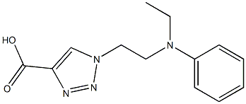 1-{2-[ethyl(phenyl)amino]ethyl}-1H-1,2,3-triazole-4-carboxylic acid Struktur