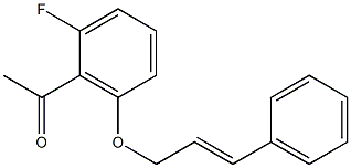 1-{2-fluoro-6-[(3-phenylprop-2-en-1-yl)oxy]phenyl}ethan-1-one Struktur