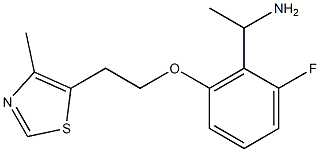 1-{2-fluoro-6-[2-(4-methyl-1,3-thiazol-5-yl)ethoxy]phenyl}ethan-1-amine Struktur