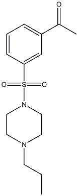 1-{3-[(4-propylpiperazine-1-)sulfonyl]phenyl}ethan-1-one Struktur