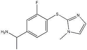 1-{3-fluoro-4-[(1-methyl-1H-imidazol-2-yl)sulfanyl]phenyl}ethan-1-amine Struktur